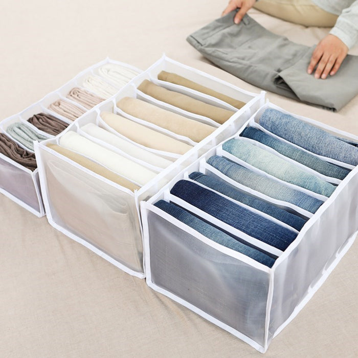 Wardrobe Clothes Organizer Storage Box With Compartments