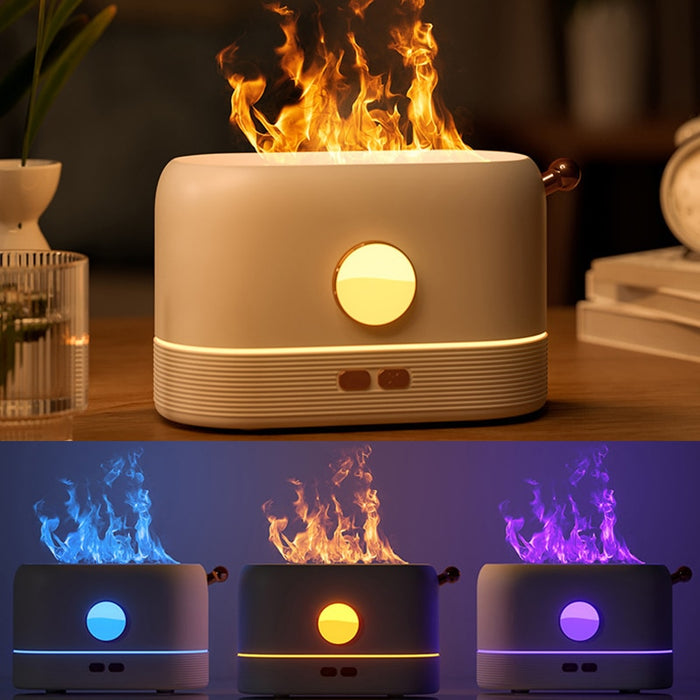 Three Colors Flame Humidifier Lamp